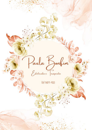 Paula Bonfim Estética e Bem Estar - beleza & estética, saúde & bem-Estar, revenda de marcas - Esteticista e Terapeuta Integrativa e Complementar, pós graduada em Auriculoterapia Neurofisiológica, especialista em Autoestima e Ansiedade.