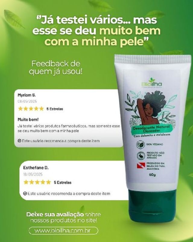 Luana maria  - Aromaterapia | produtos com propósito  - desodorante Natural Clareador de dolomita 