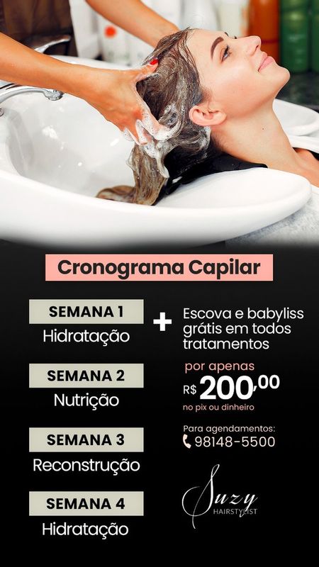 Suzy Sousa - cabeleireira - cronograma