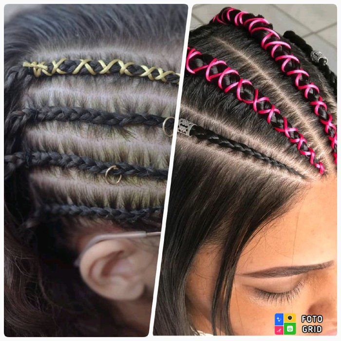 Neildes Mega Hair - alongamento de cabelos - trança nagô lateral ou topo decorada