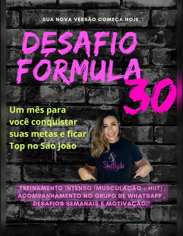 Shéllyda Vilanova - PERSONAL TRAINER - DESAFIO FORMULA 30
