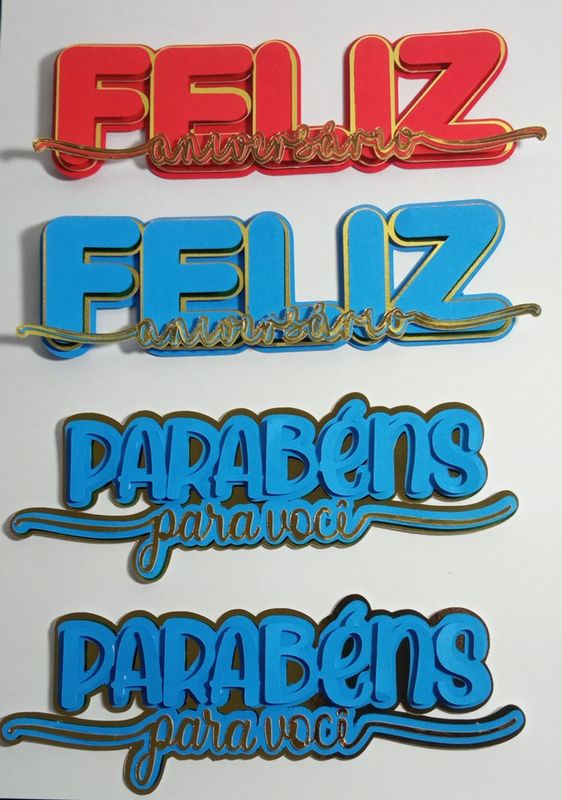 Nãna Mimo's Ateliê - Papelaria Personalizada - Plaquinha Feliz aniversário/Parabéns para você