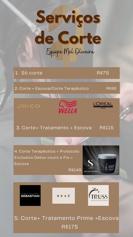 Mel Oliveira - Cabelos Diferenciados - CORTE COM EQUIPE MEL OLIVEIRA 