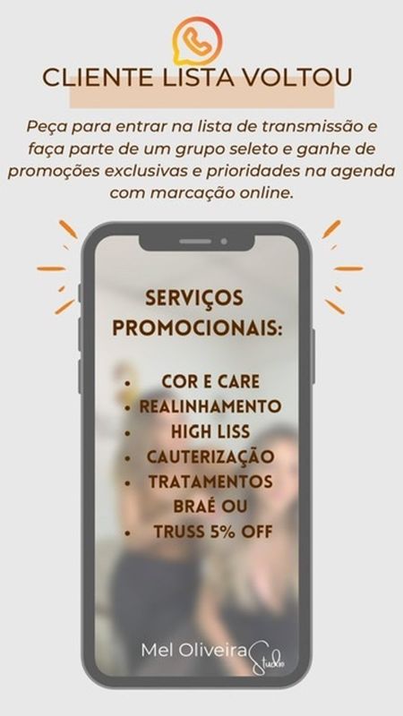 Mel Oliveira - Cabelos Diferenciados - CLIENTE LISTA DE TRANSMISSÃO 