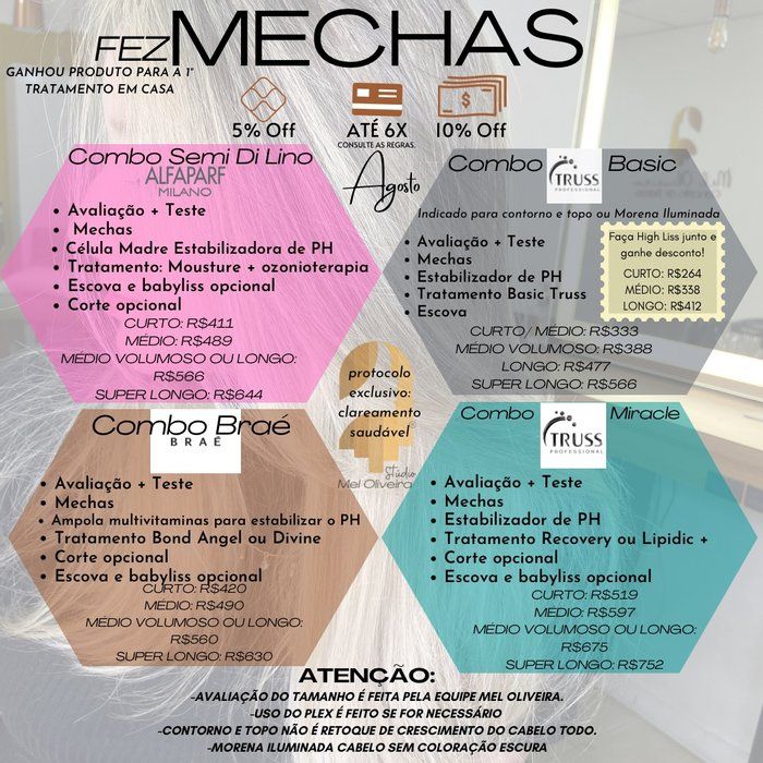 Mel Oliveira - Cabelos Diferenciados - MECHAS AGOSTO 