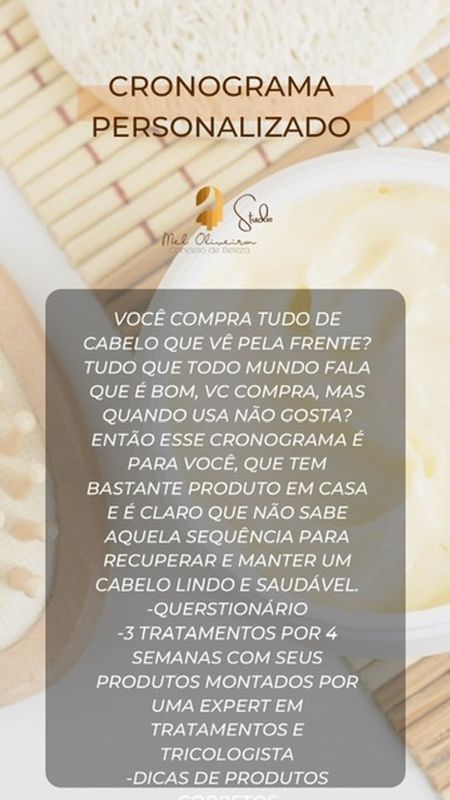 Mel Oliveira - Cabelos Diferenciados - CRONOGRAMA PERSONALIZADO