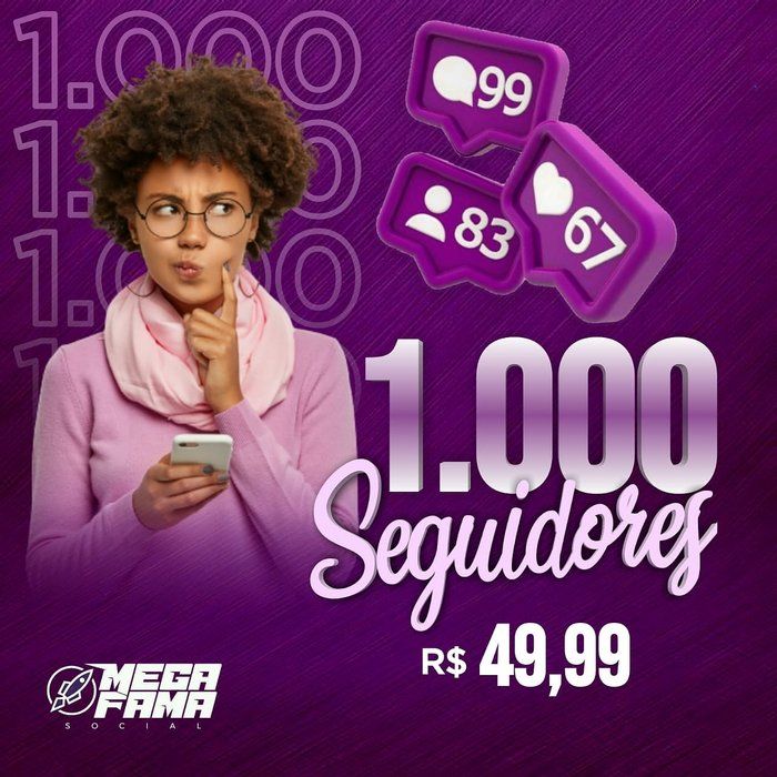 Megafamasocial - venda de seguidores - 1000 Seguidores Brasileiros