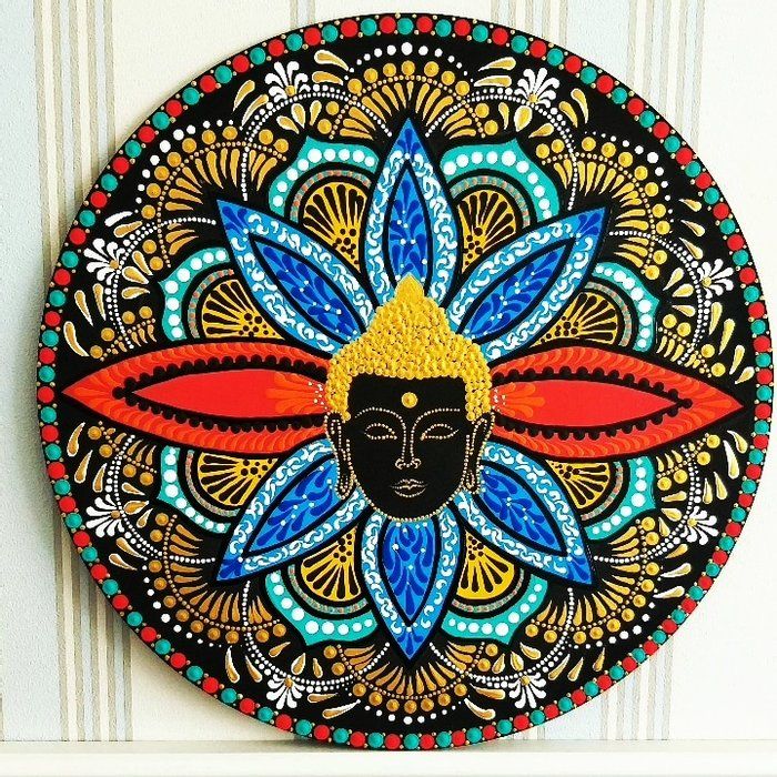Sanft Mandala MÃE E FILHA - arte em pontilhismo - mandala 50 cm