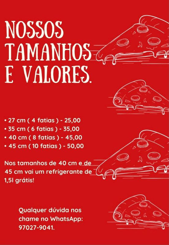 Pizzas Fonseca - PIZZARIA - 🍕Tamanhos e valores 💰