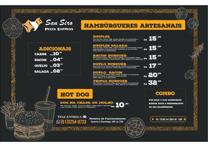 SanSiro Express  - Pizzaria e Lanchonete  - Hambúrgueres Artesanais 