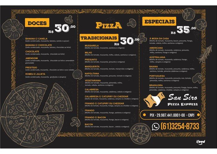 SanSiro Express  - Pizzaria e Lanchonete  - Pizzas Especiais 