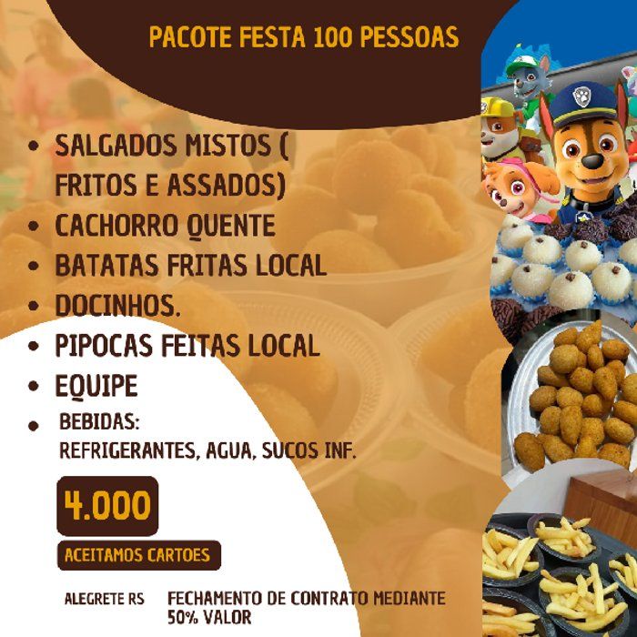 imperio Festas - gastronomia - Buffet 100 Pessoas