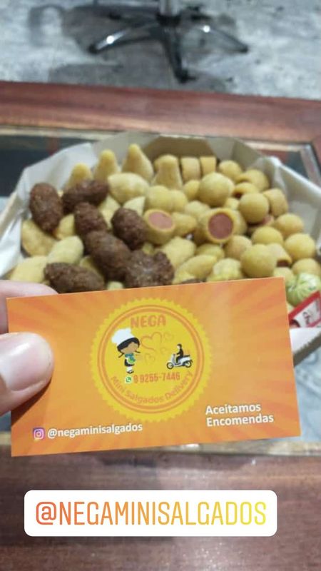 NEGA MINI SALGADOS - MINI SALGADOS FRITOS - 100 salgadinhos