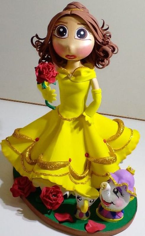 Artes.com Nessinha - Artesanatos - Boneca Bella e a fera em Eva 3d