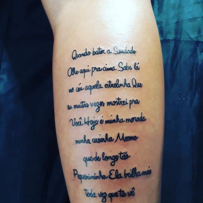 Najarinha.tattoo - arte corporal - tattoo escrita
