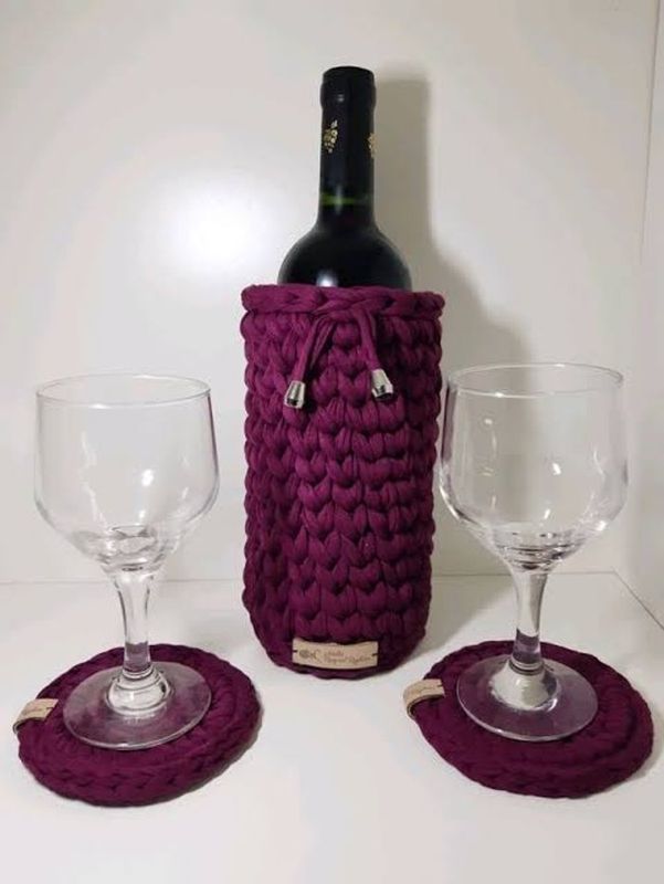 D'S Crochê Moderno - Crochê - Porta Vinho ou Garrafa