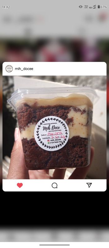 Mih Doce ♥️ - Confeitaria Artesanal - Bolo no pote