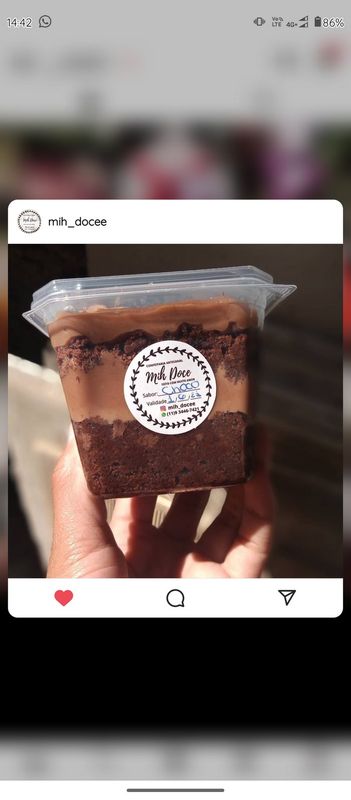 Mih Doce ♥️ - Confeitaria Artesanal - bolo no pote