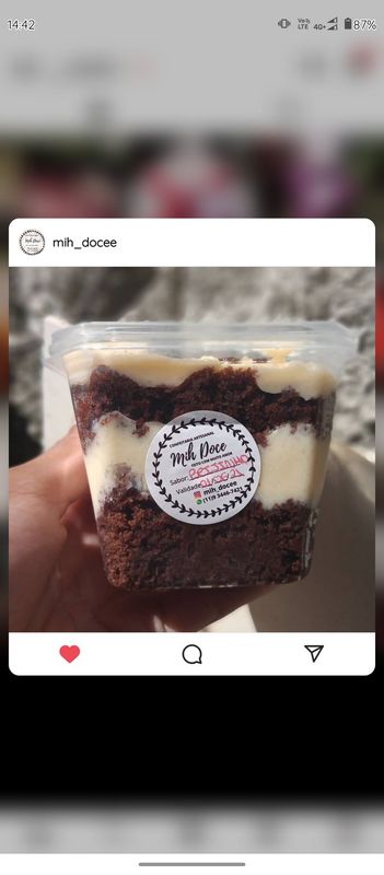 Mih Doce ♥️ - Confeitaria Artesanal - Bolo no Pote