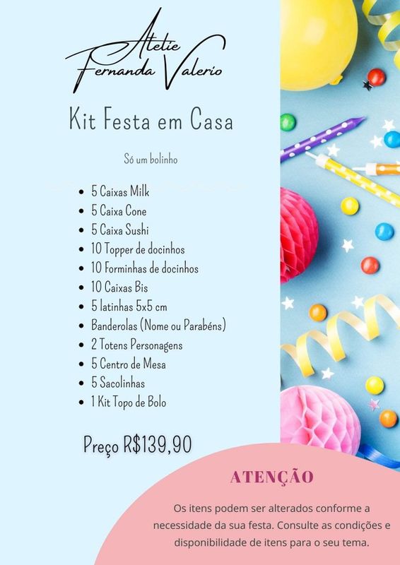 Ateliê Fernanda Valerio - Papelaria Personalizada - Kit Festa - So um bolinho