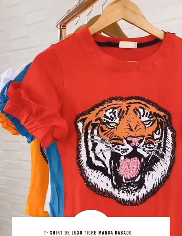 Litoral N'arte - Arte feita a mão - T-shirt Luxo Tigre
