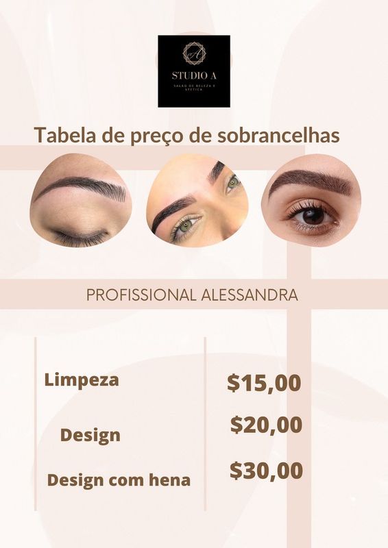 Studio A - beleza & estética - abra a imagem e veja os valores