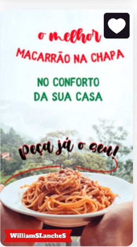 WilliamsLANCHES - Pastel, macarrão na chapa , batata recheada , açaí e salgadinhos fritos . - Macarrão na chapa