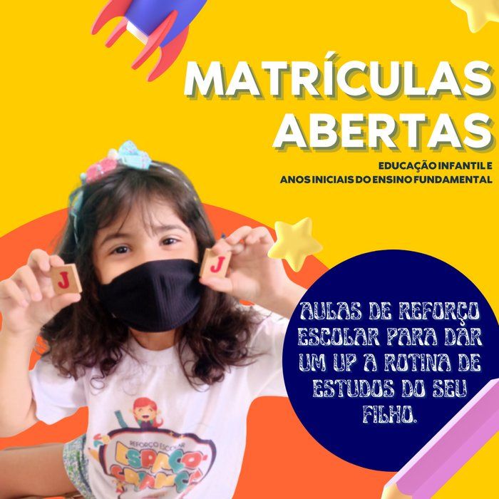 Reforço Escolar Espaço Criança - Educação Infantil e Anos Iniciais do Ensino Fundamental - VAGAS limitadas