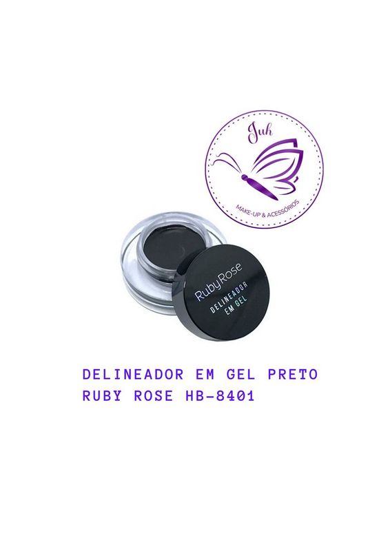 Juh Make-up e Acessórios - beleza & estética - Delineador em Gel Preto Ruby Rose HB-8401