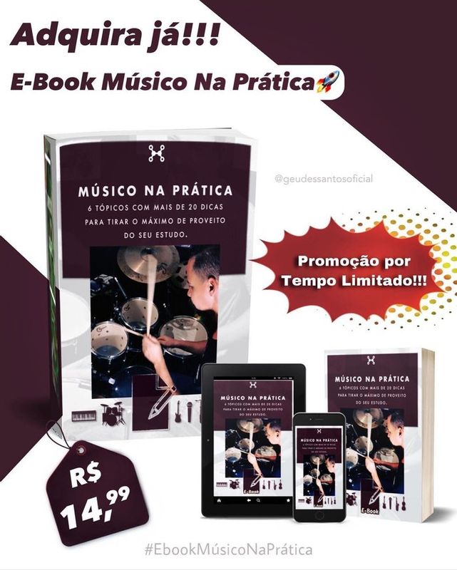 Geudes Santos - Aulas de Bateria - 馃摎 E-BOOK M脷SICO NA PR脕TICA 馃殌
