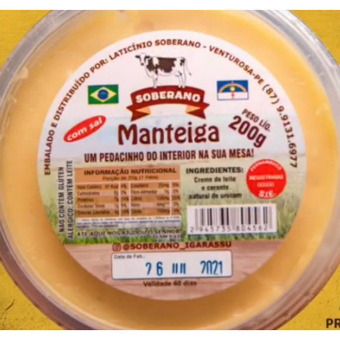 Soberano abreu e lima - vendas - Manteiga Soberano (200g)