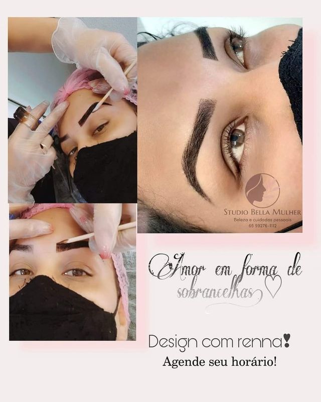 Studio Bella Mulher - beleza & estética - Design de sobrancelha simples e com Renna