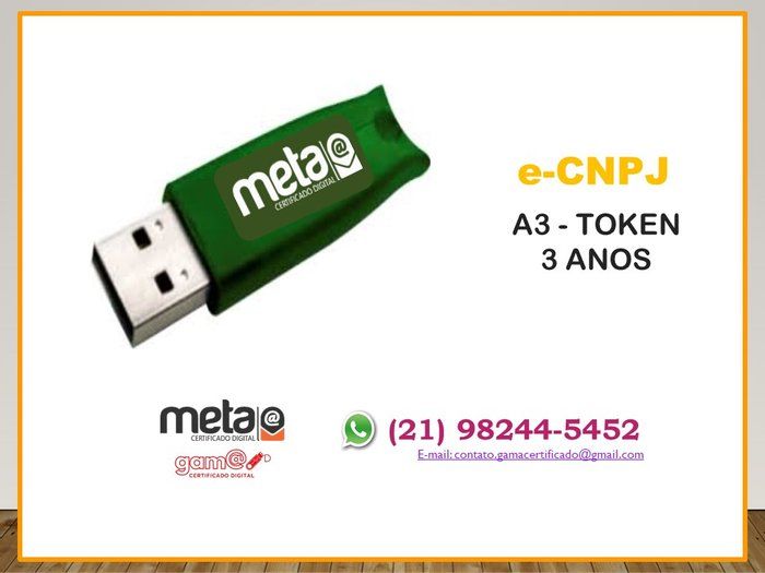 Gama Certificado Digital - Tecnologia - e-CNPJ A3 TOKEN