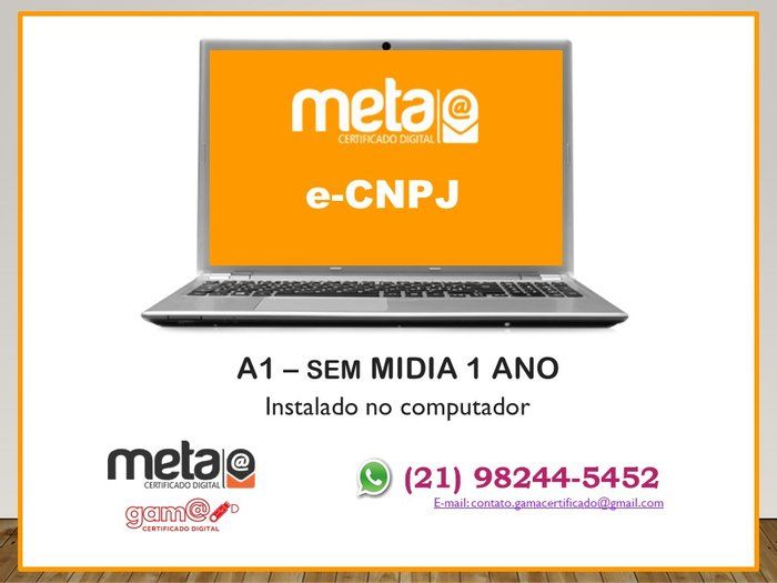 Gama Certificado Digital - Tecnologia - e-CNPJ A1 SEM MÍDIA