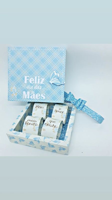 Drika Mimos - papeleira / papelaria personalizada - caixa pra 4 brawnie