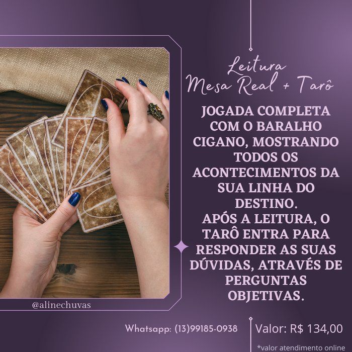 Aline Chuvas - Terapeuta Vibracional - Mesa Real + Tarô