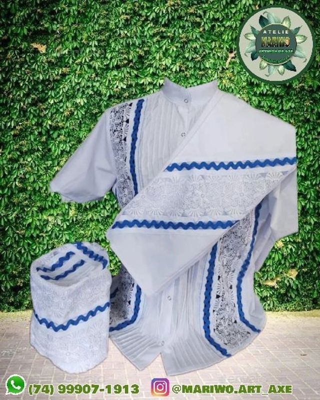 MARIWÔ ARTIGOS DE AXÉ - ROUPAS E ADEREÇOS DE CANDOMBLÉ E UMBANDA. - conjunto masculino luxuoso