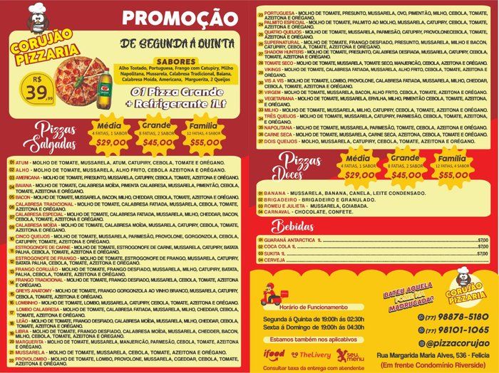 Pizzaria Corujao - gastronomia - Cardápio!