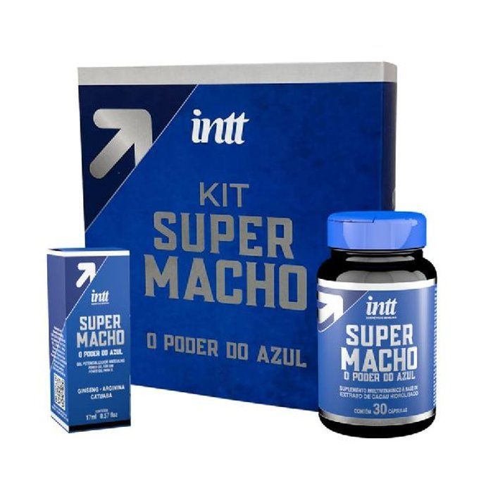 Espaço Luna 🥰 - Sex Shop - KIT SUPER MACHO COM 1 SUPER MACHO COM 30 CÁPSULAS E 1 SUPER MACHO GEL 17 ML INTT Cód: IN0626