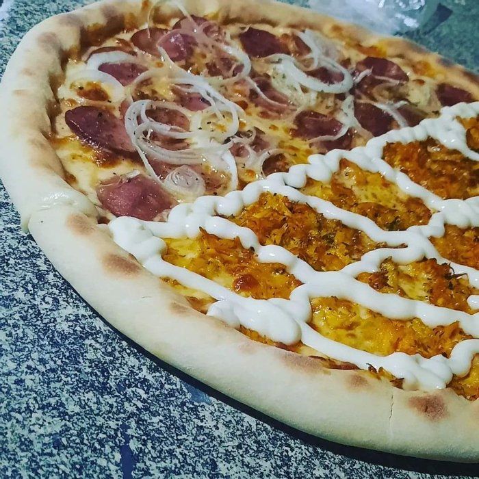 Saborear Pizzaria&delivery - pizzaria - calabresa/frango com catupiry
