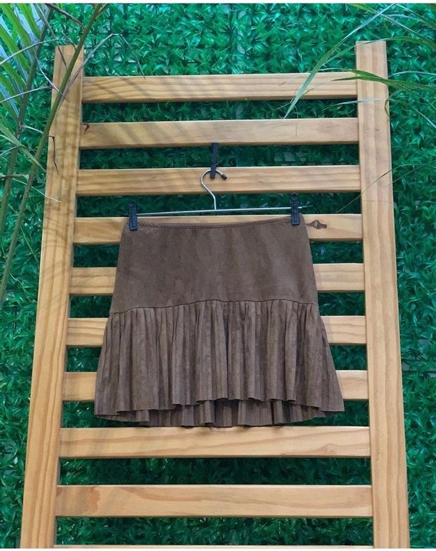 Desapegos com AMÔ - moda - Saia Suede Marrom