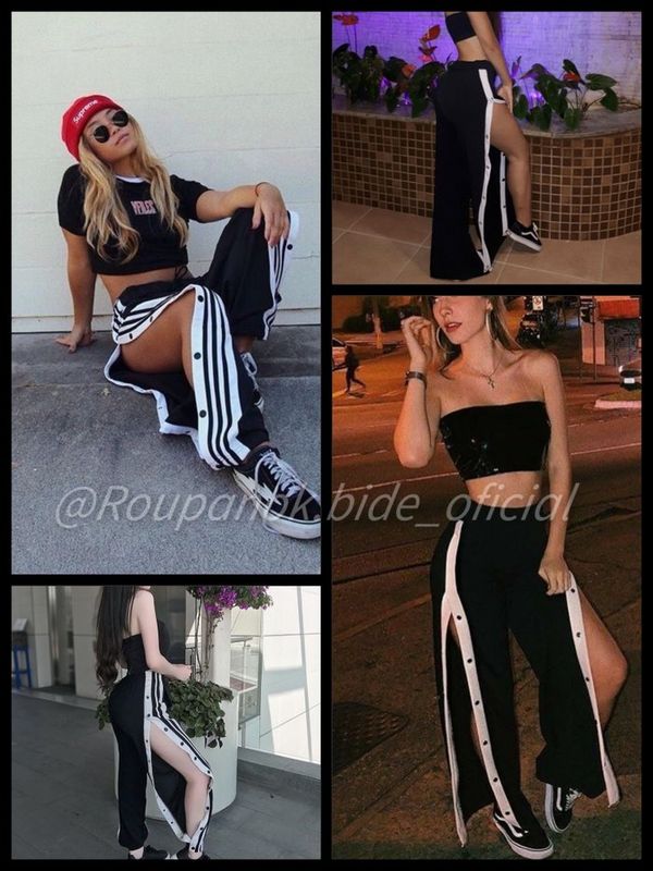 Roupa no K.bide - Bres'Loja - Calça Pantalona Botões Laterais