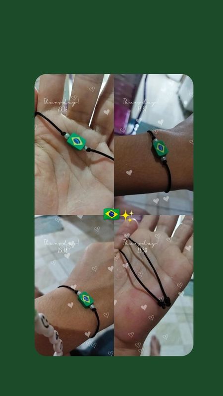 Bellabeads_sd - Artesanatos & Resina - Pulseira do Brasil..🇧🇷