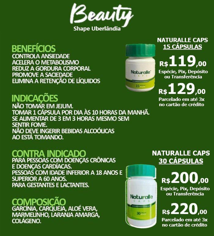 Beauty Shape Uberlândia-MG - saúde & bem-estar - Naturalle Caps