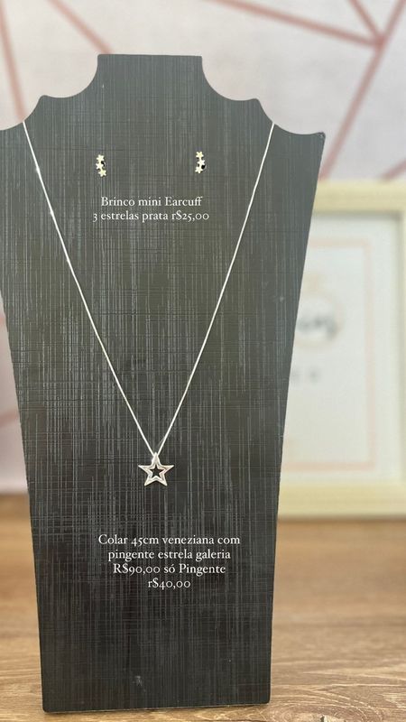 Essencial joias e acessórios - joias e acessórios - brinco e colar estrela