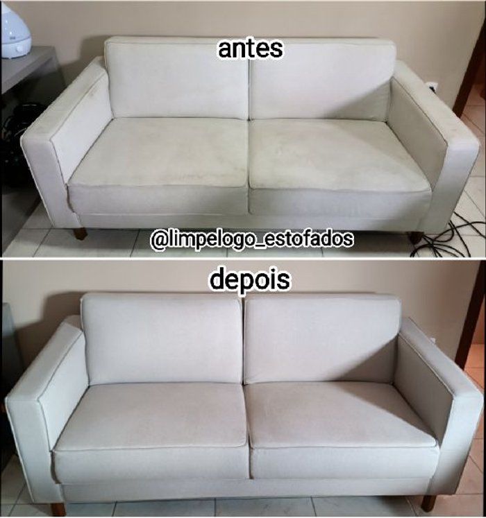 limpe logo estofados - higienização de estofados - Higienização em estofado de linho