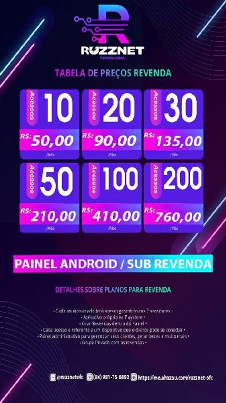 RUZZNET - Provedor de internet - PAINEL REVENDA