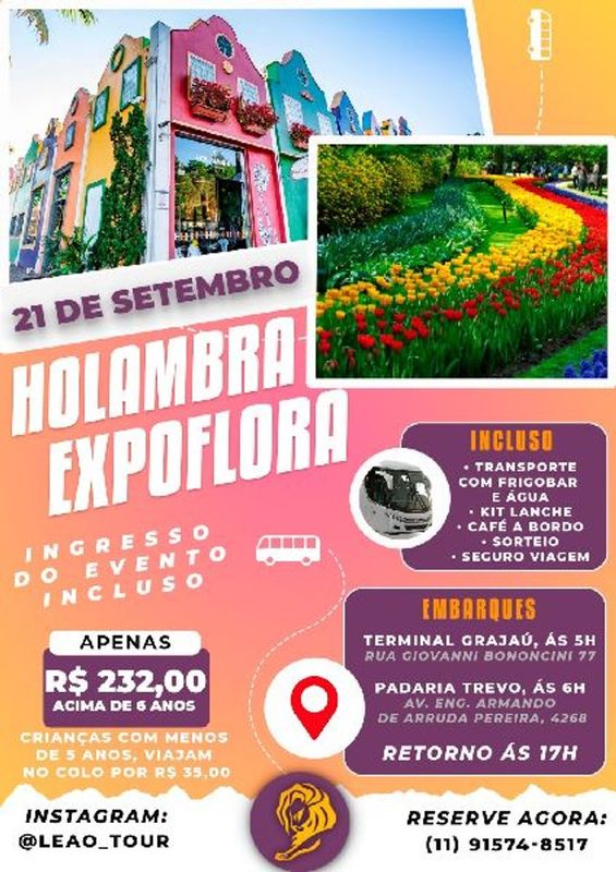 JAN TURISMO VIAGENS - Excursões e Viagens - EXPOFLORA EM HOLAMBRA