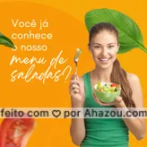 🥗 Conheça o nosso amplo menu de saladas e faça o seu pedido:

🔹 (inserir os pratos de salada, separados em lista para facilitar a leitura).

👉 SALVE esse post para ter sempre o seu menu de saladas favorito em mãos.

📲 Pedidos: (inserir contato ou direcionamento para a bio).
#Salada #Menu #Saudável #ComidaSaudável #ComidaBoa #AhazouPack #AhazouTaste #VidaSaudavel #Gastro #Gastronomia

