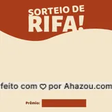 Garanta já seu número com a gente e tenha a chance de ganhar [inserir prêmio]! #ahazou #rifa  #promoção #sorteio